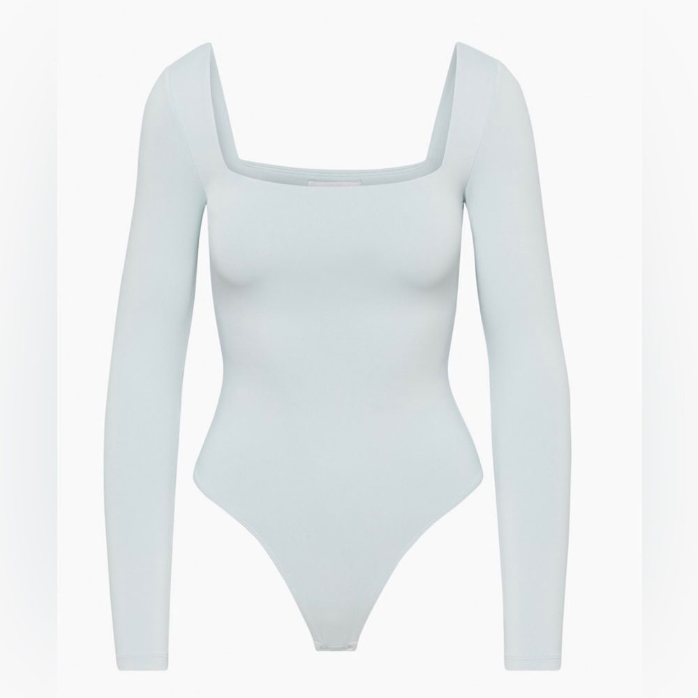 Babaton Contour Squareneck Longsleeve Bodysuit Aritzia - NWOT - M - Azul Grey